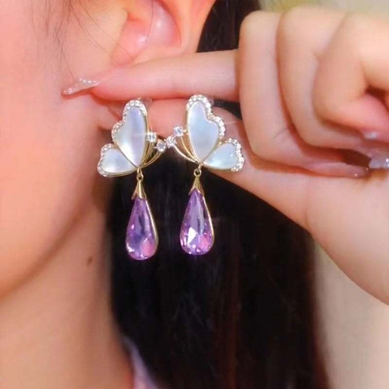 Purple Butterfly Earrings