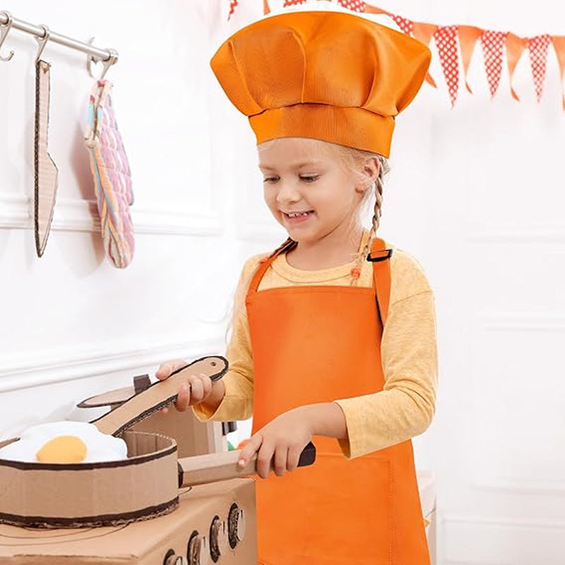 Kid Apron and Chef Hat Set