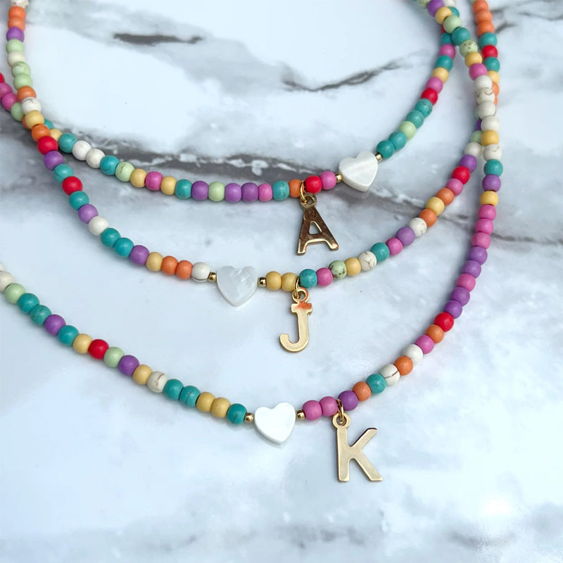 Colorful Beads Initial Choker