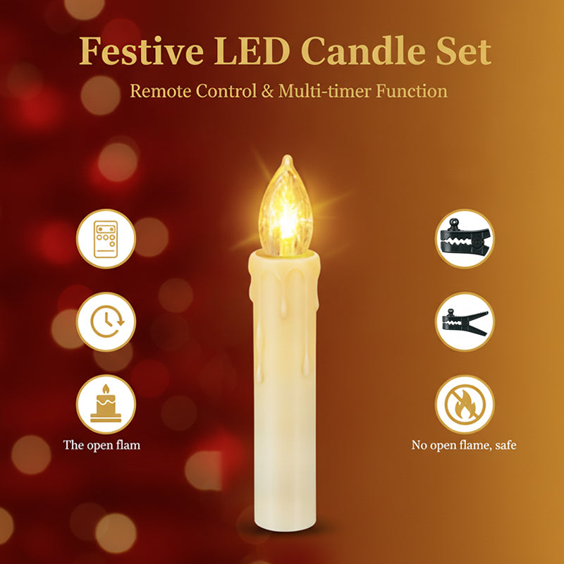 LED Flameless Christmas Candle Lights with Remote Control
