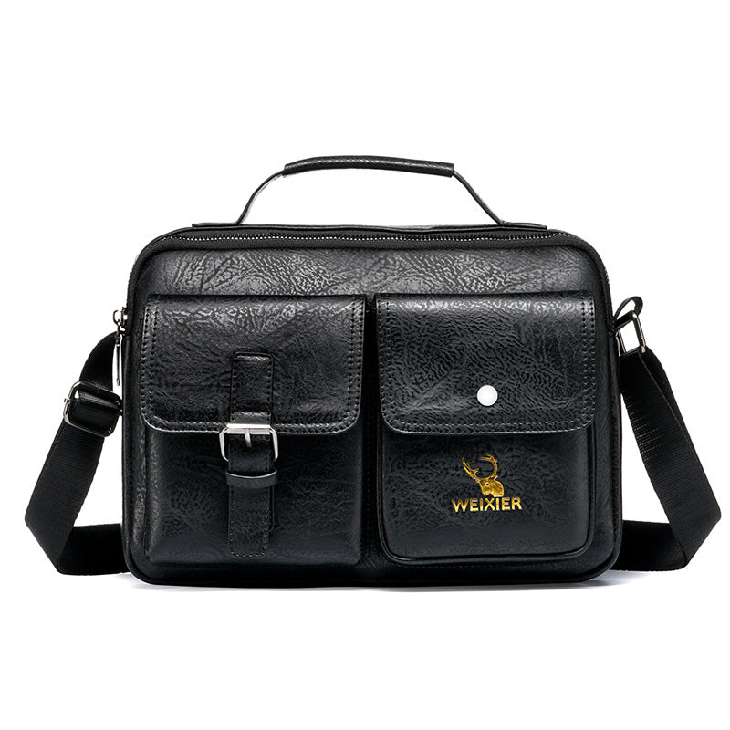 Waterproof Vintage Leather Briefcase Shoulder Bag