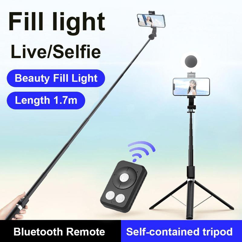 New 6 in 1 Selfie Stick With Fill Light