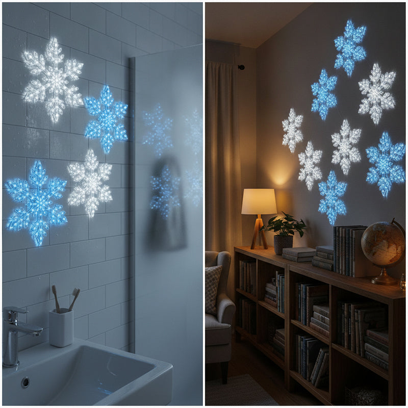 LED Snowflake Glow Wall Decor Set