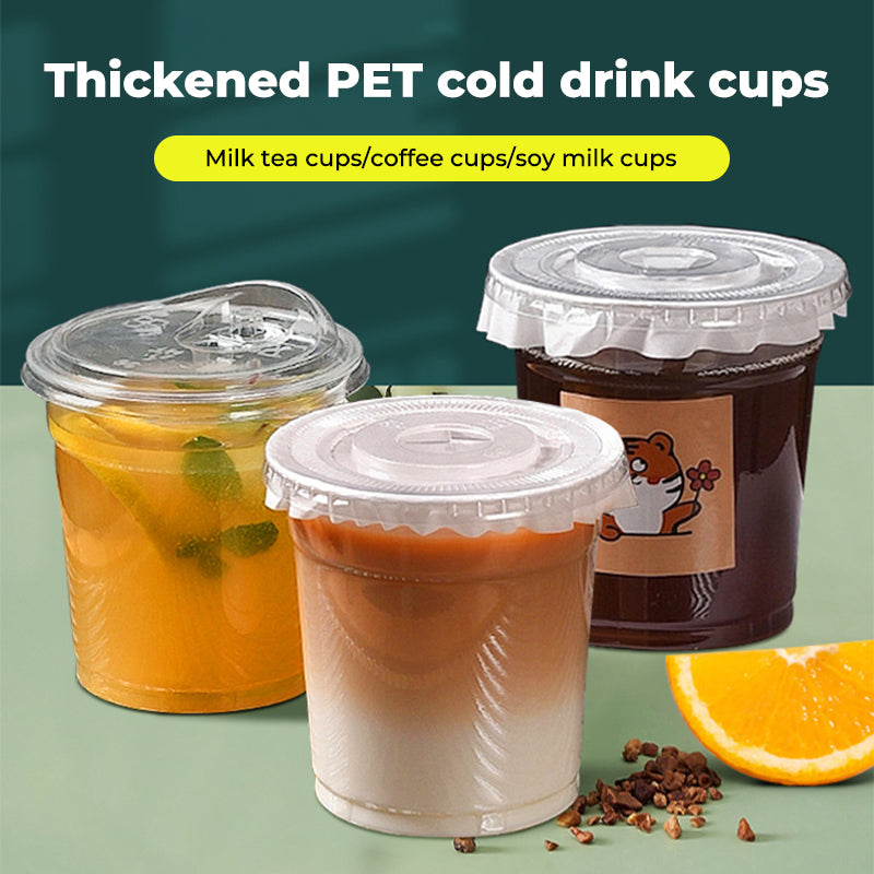 Clear Plastic Cups with Flat Lids