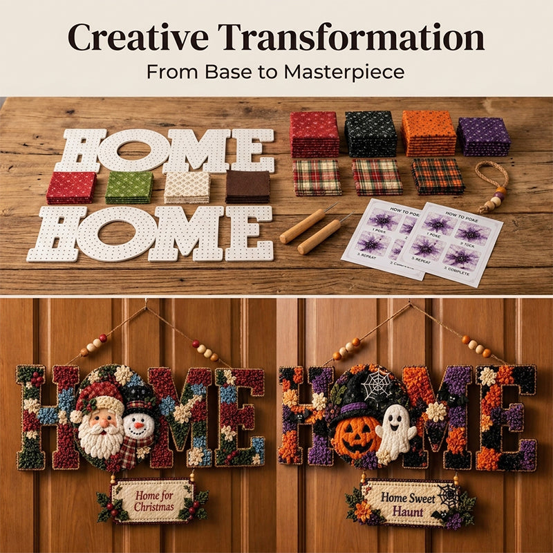 DIY Fabric Poke Art HOME Sign Kit