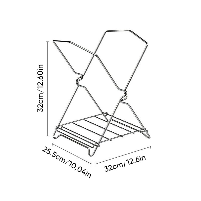 Foldable 304 Stainless Steel Trash Bag Holder