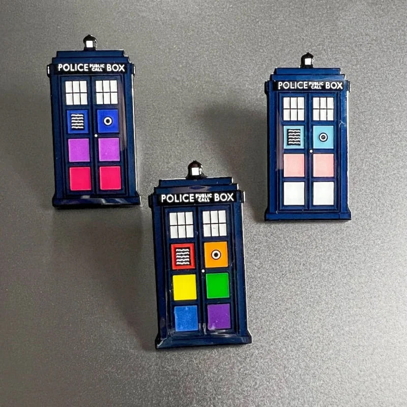 Rainbow Pride Tardis Pin