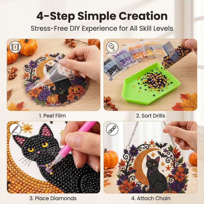 Halloween Diamond Painting Hanging Ornament Kit