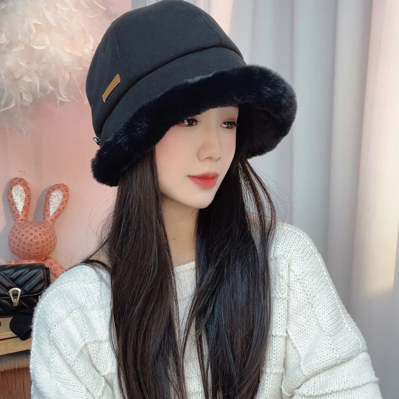 Winter thick plush ear protection hat