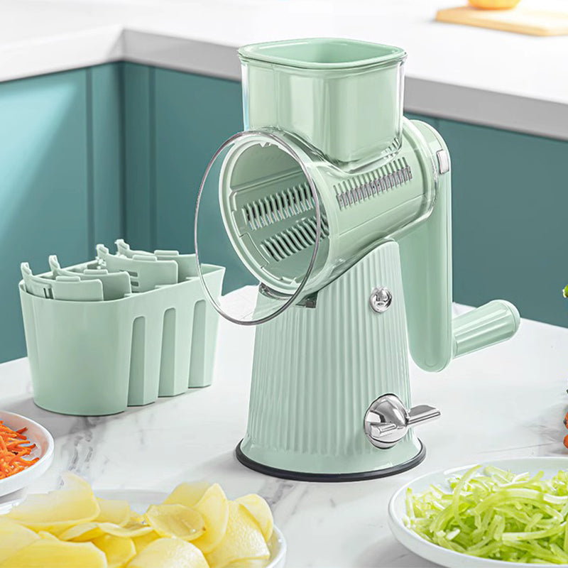 Hand-cranked vegetable cutter