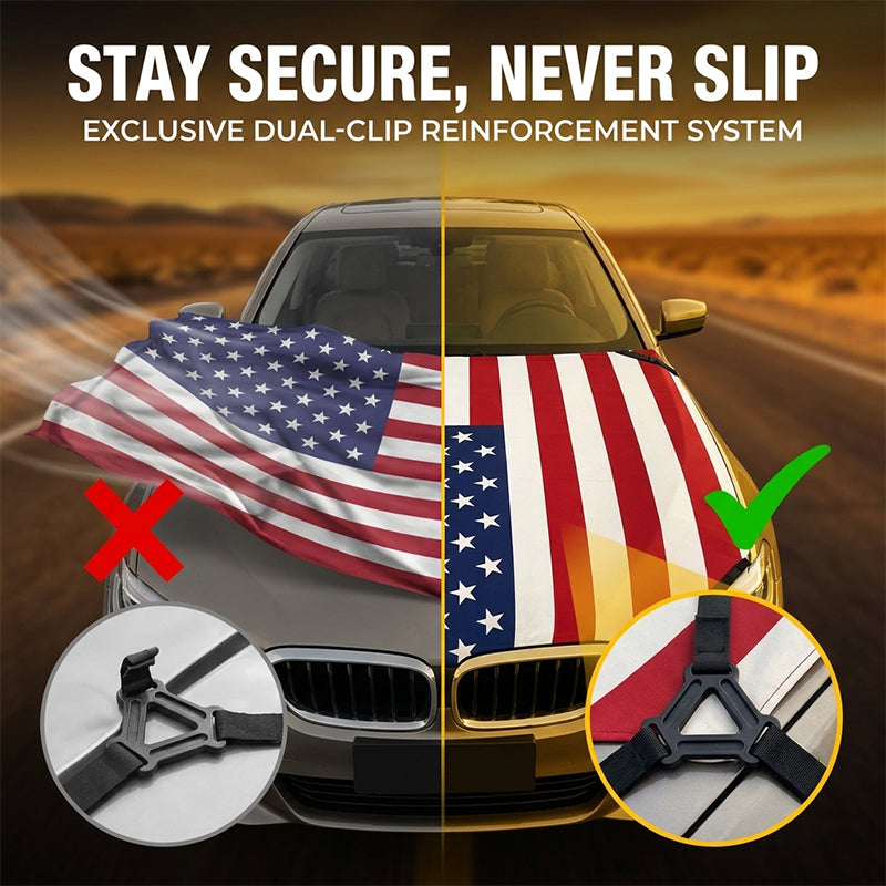 American Patriot Car Flag & Hood Cover Set