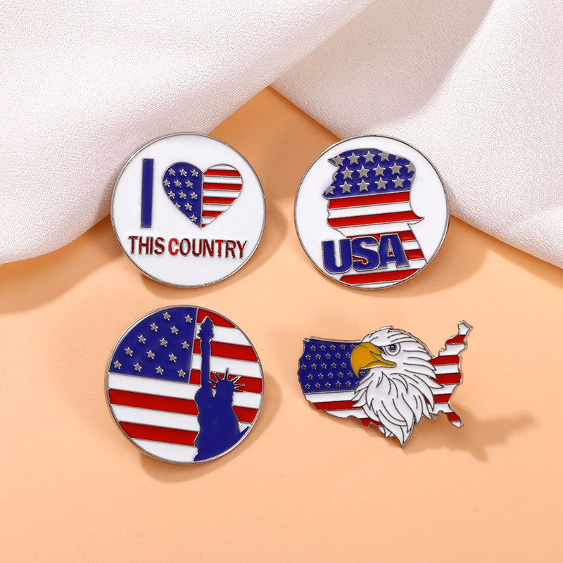 Independence Day Brooch Badge