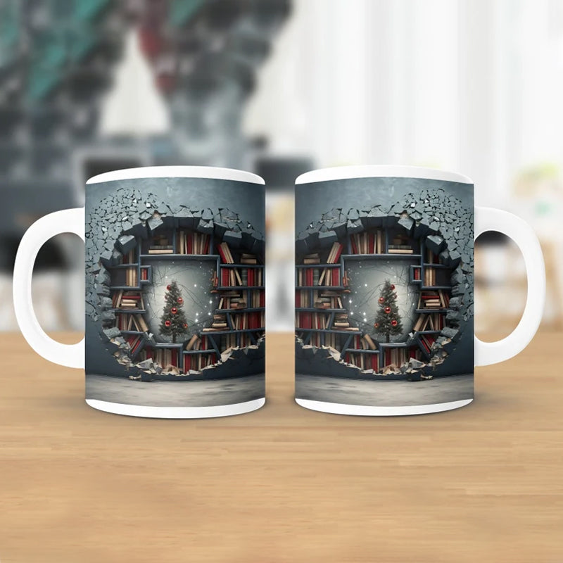 3D Bookshelf Coffee Mug