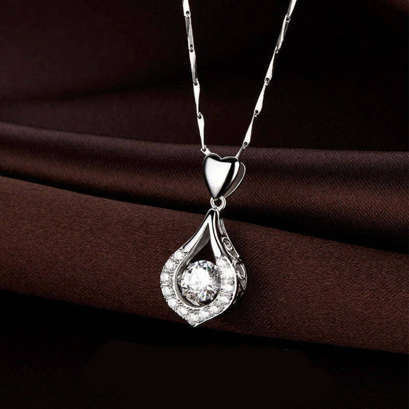 Twinkling Heart Waterdrop Stone Necklace