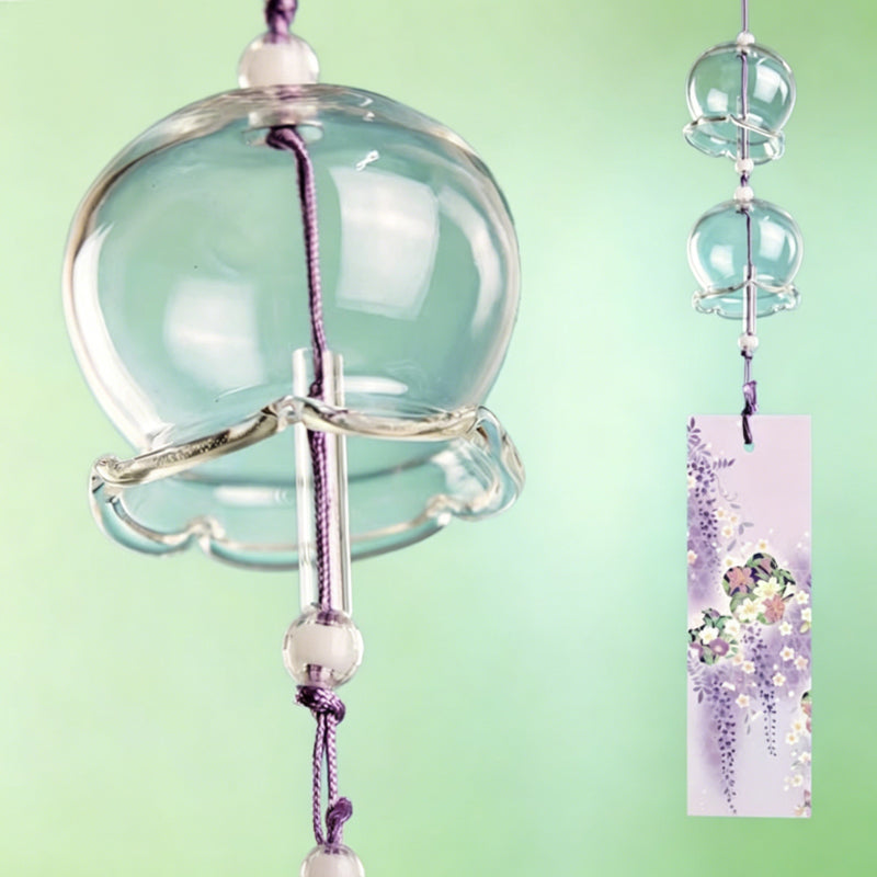 Whimsical Glass Doodle Wind Chimes Outdoor Decor