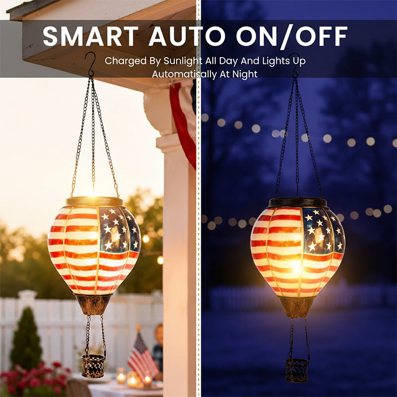 Vintage Solar Hot Air Balloon Garden Lantern