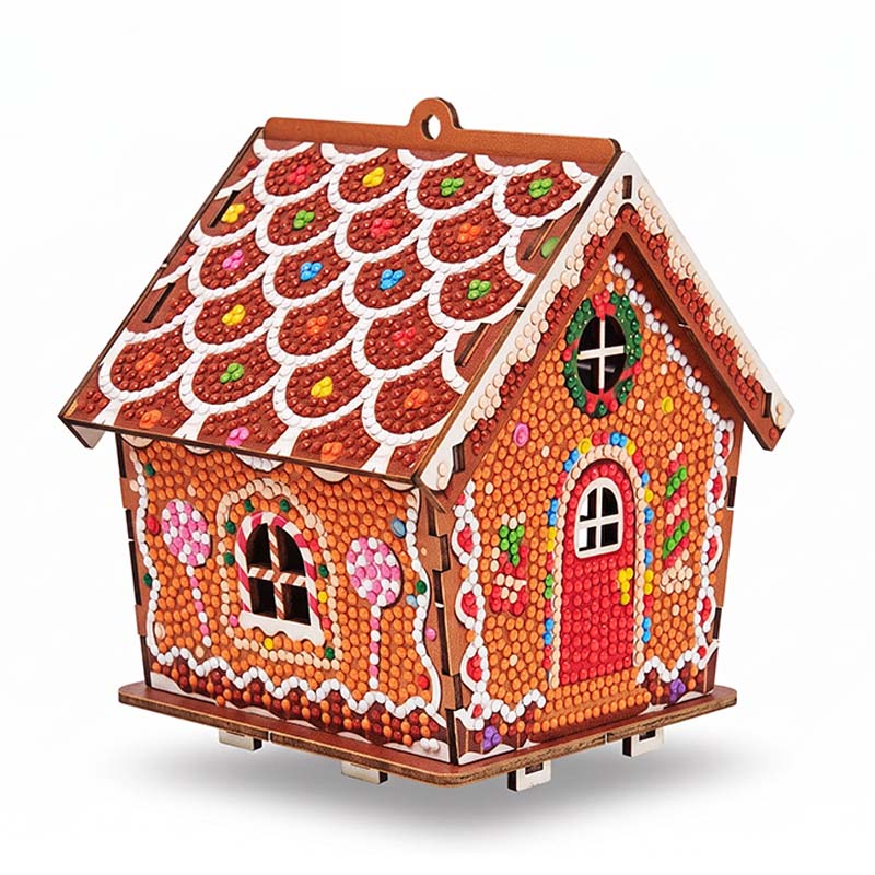 Christmas Cottage Diamond Paintings Hanging Ornament Kit