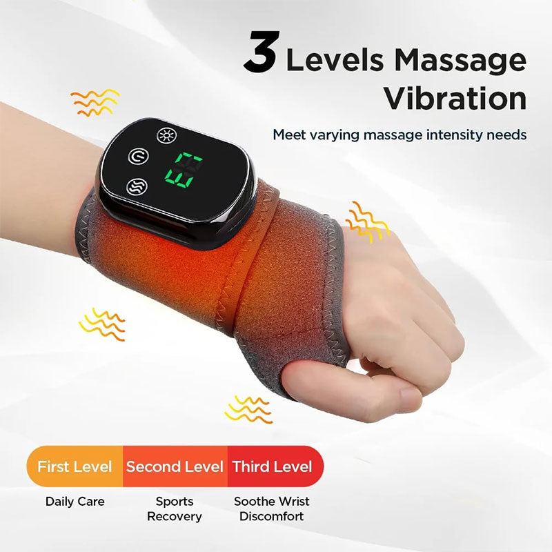 Three-stage vibration heat therapy massager for hands and feet