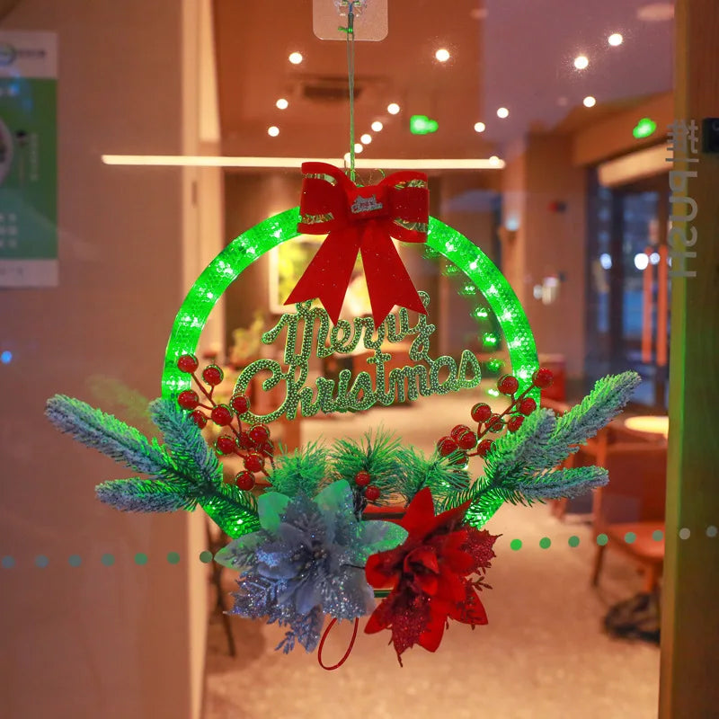 Christmas wreaths with LED light