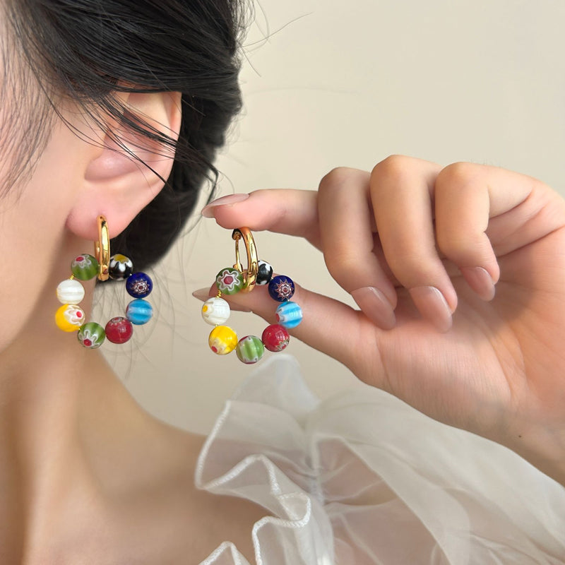 Bohemian Colorful Lucite Beads Earrings