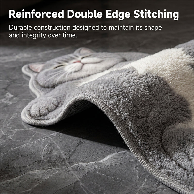 Lazy Cat-Shaped Faux Cashmere Rug