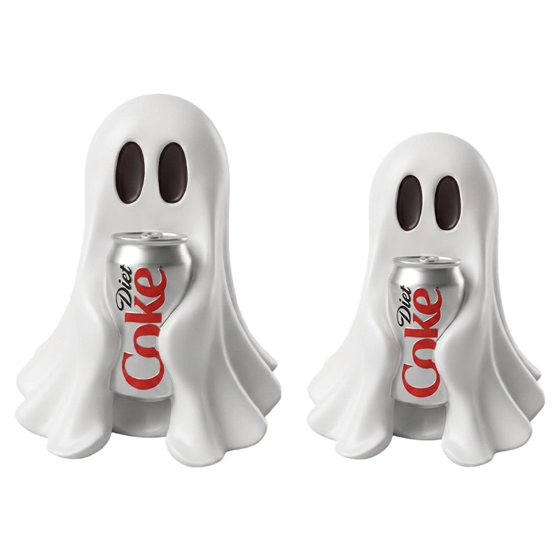 Resin Ghost Statue Holding Soda Can