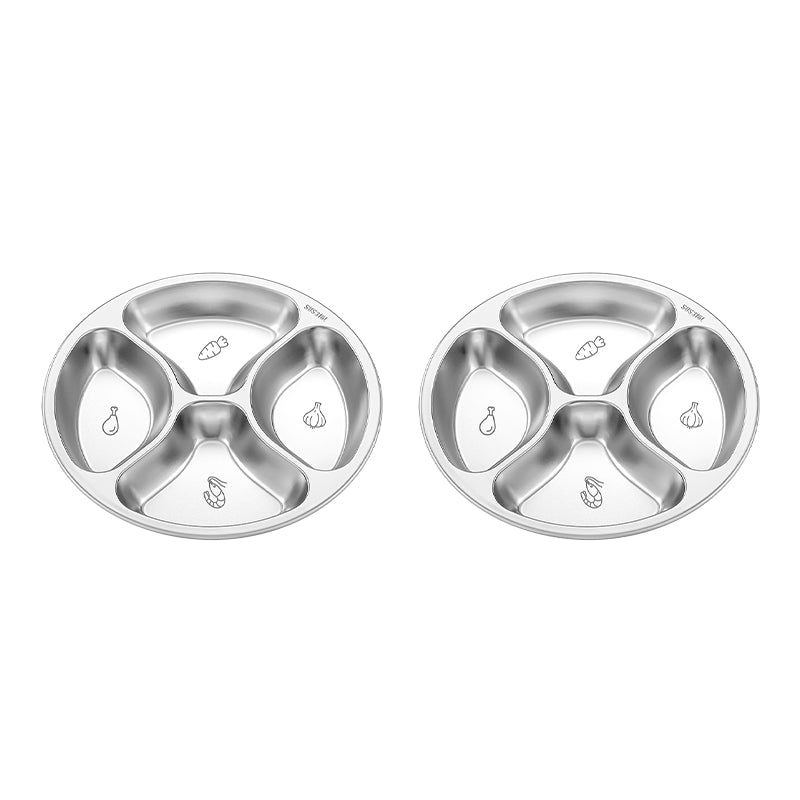 4 Compartment Stainless Steel Divided Plate