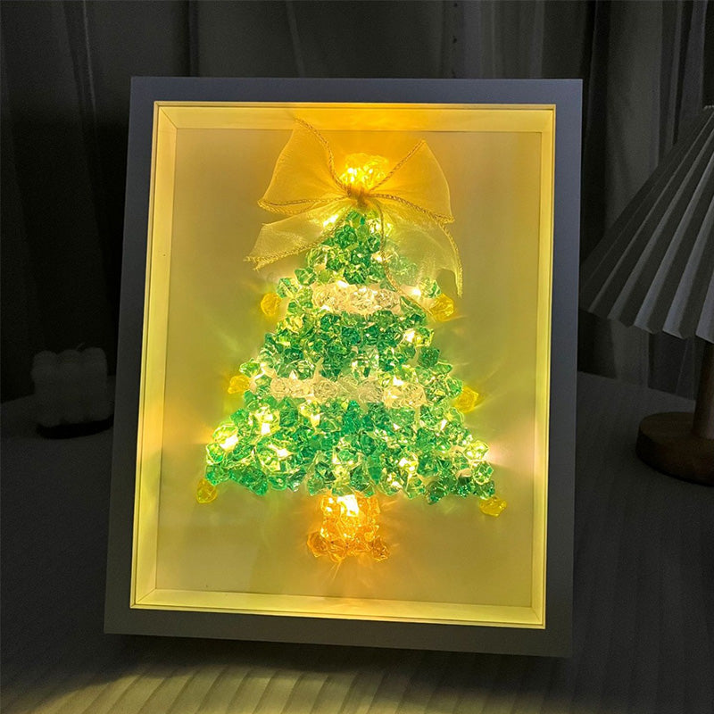 DIY Christmas tree crystal photo frame