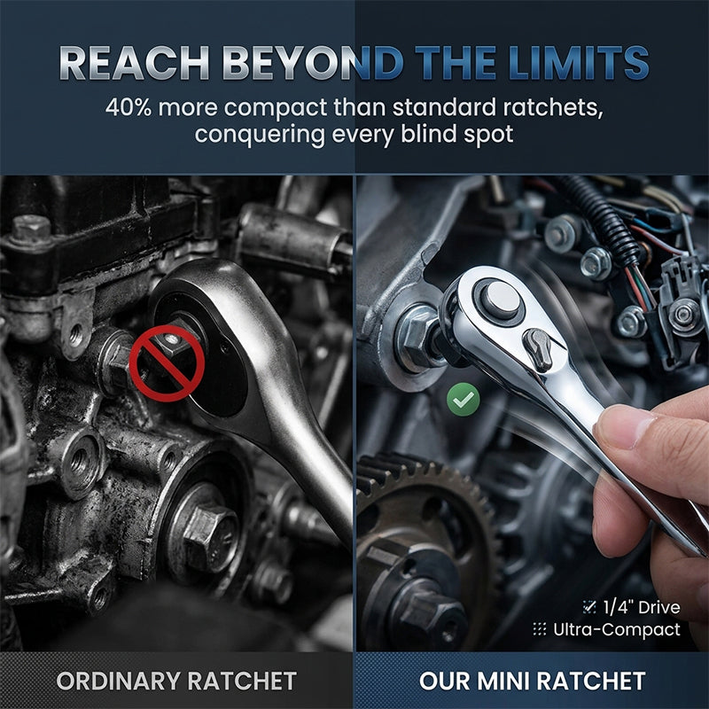 Double-ended mini ratchet wrench