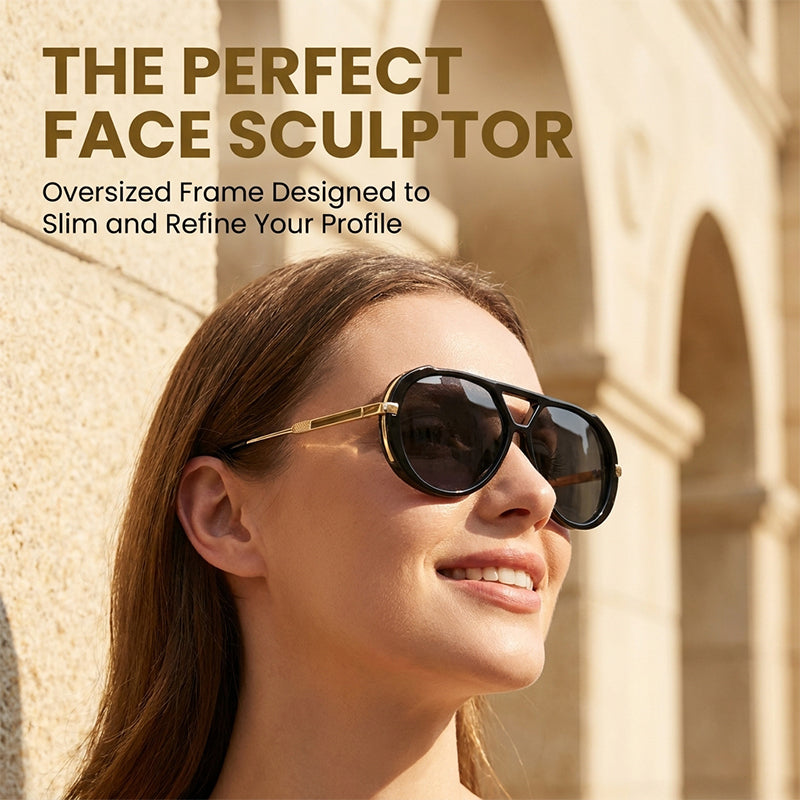 Retro Double Beam Face-Slimming Sunglasses