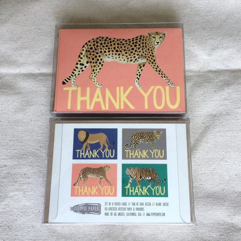 Big Cat Variety Thank You Card Set(4 Pcs)