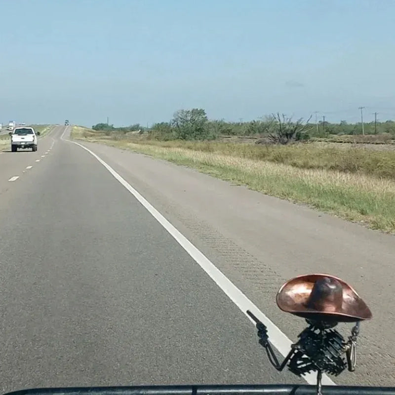 Cowboy Skull Gunslinger Hood Ornament