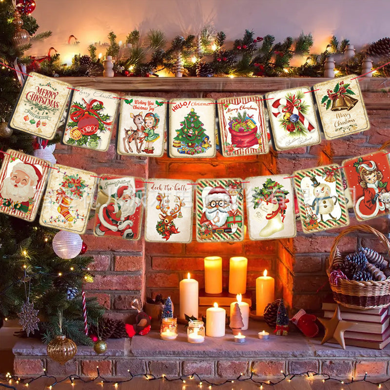 Merry Christmas Fireplace Banner