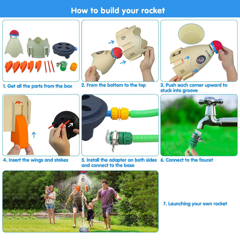 Summer Toy Outdoor Yard Rocket Sprinkler