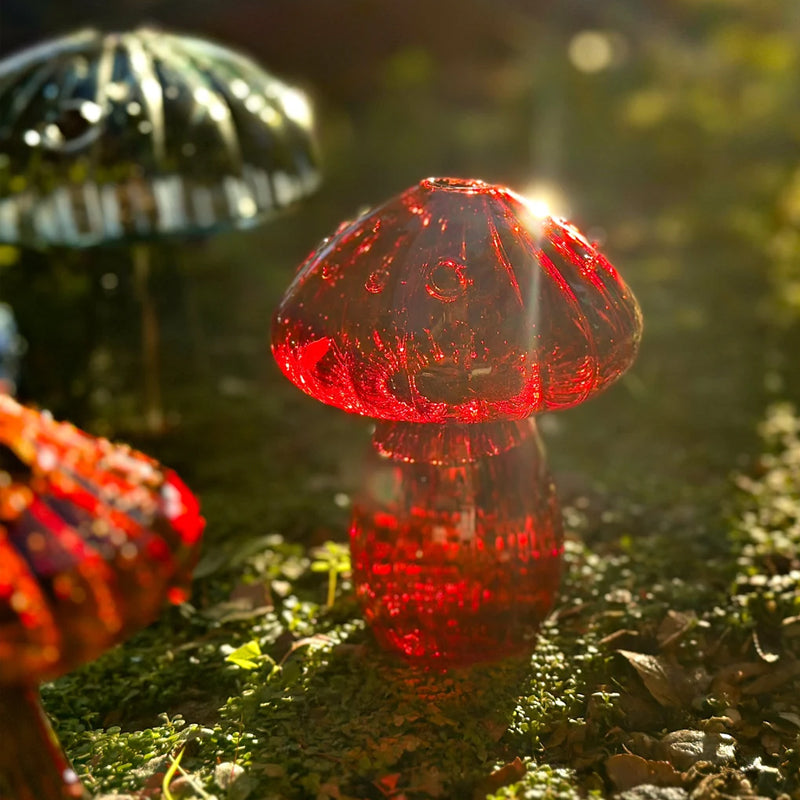 Handmade Glass Mushroom Bud Vase