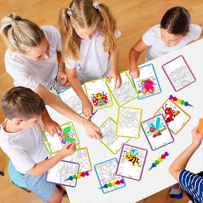 DIY Valentine’s Day Coloring Card Set