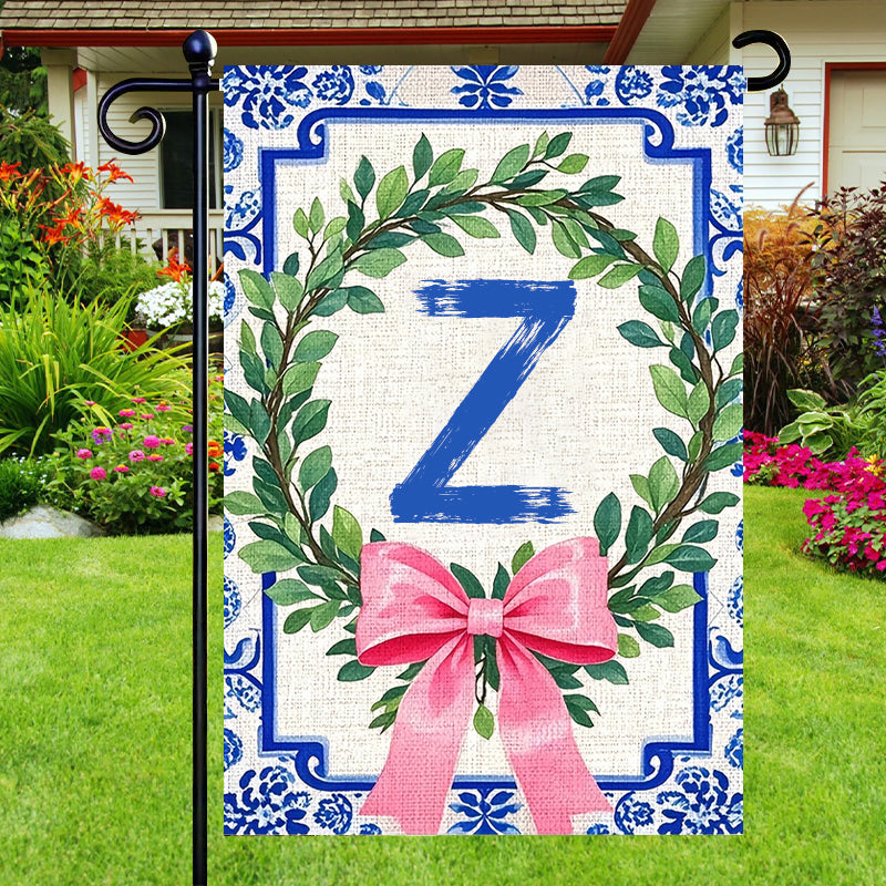 Letter Floral Garden Flag