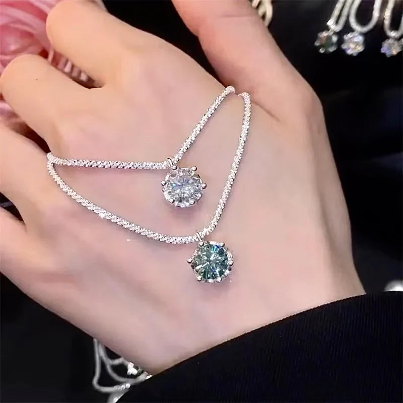 Six Prong Moissanite Necklace