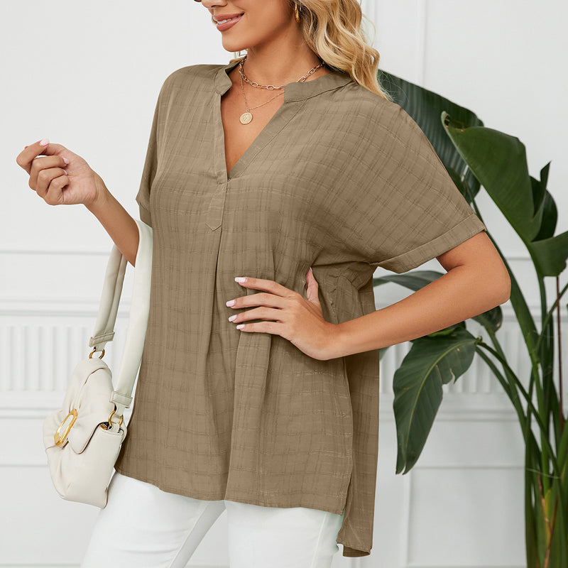 Thin V-neck Casual Shirt