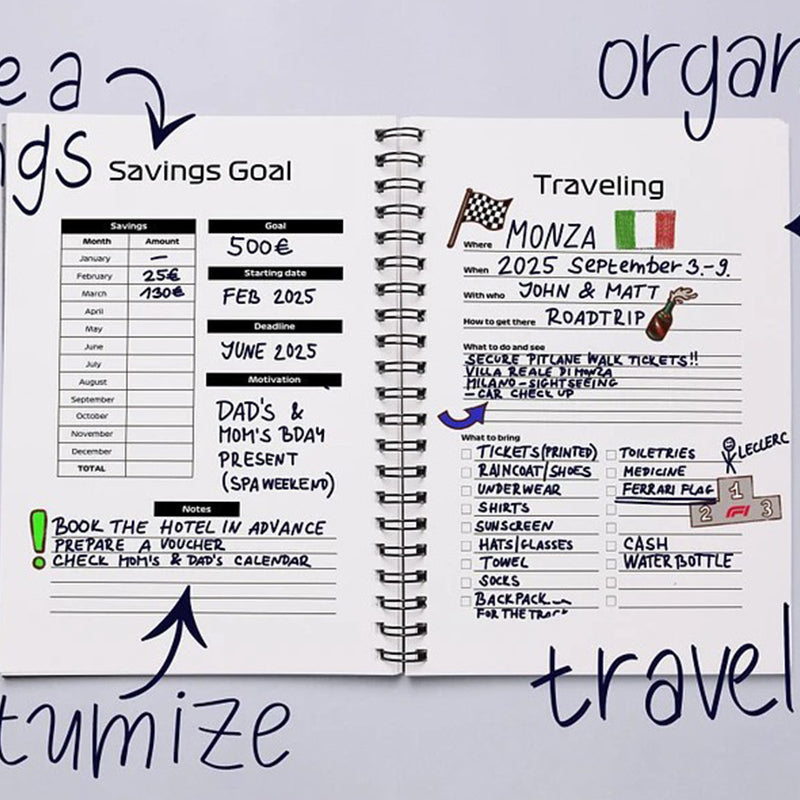 F1 2025 planner and calendar