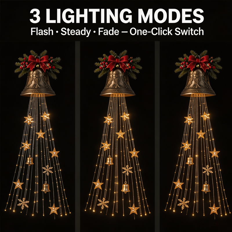 Christmas Bell Cascade Solar Yard Light