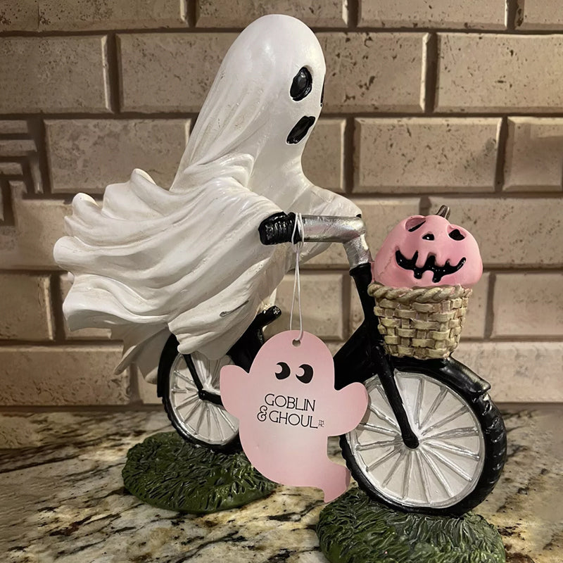 Cute Ghost Biker Figurine