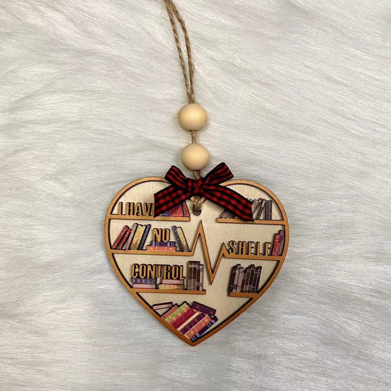 Christmas Heart Bookshelf Pendant