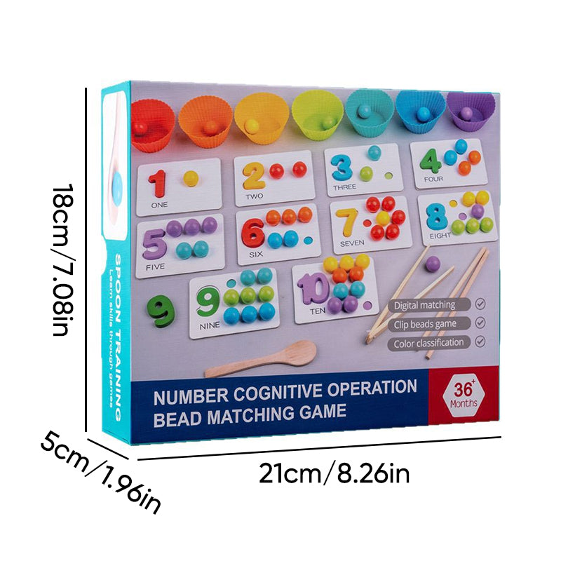 Montessori Arithmetic Math Toy Set – Silicone Digital Learning with Beads, Chopsticks & Spoons