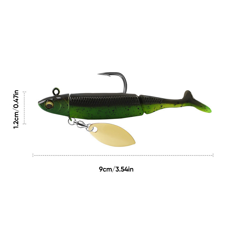 Lead head hook T tail bait, 6 pcs