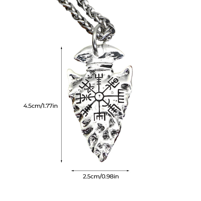 Odin's Spear Necklace with Vegvisir Symbol
