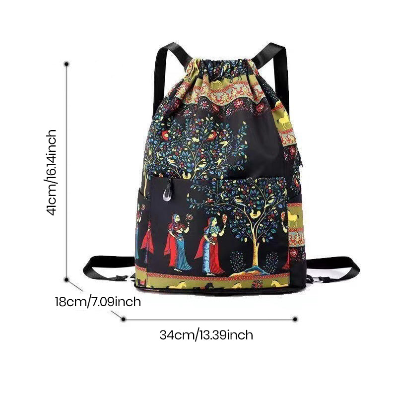 Ethnic Style Drawstring Shoulder Bag