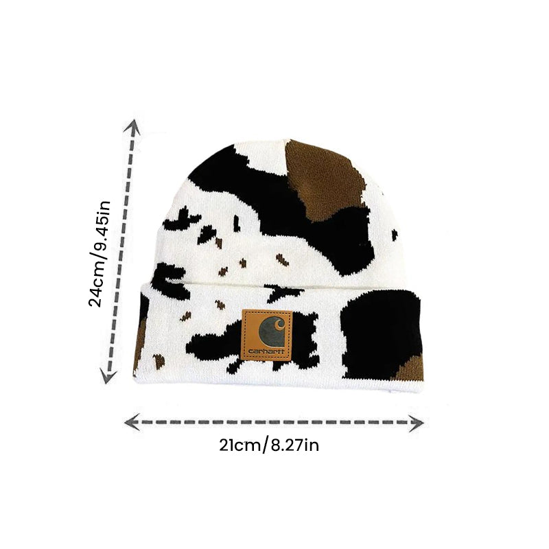 Cow pattern beanie