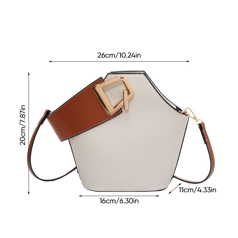 Color Clashing Shoulder Bucket Bag