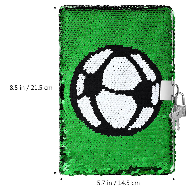 Football Sequin Diary Notebook Journal